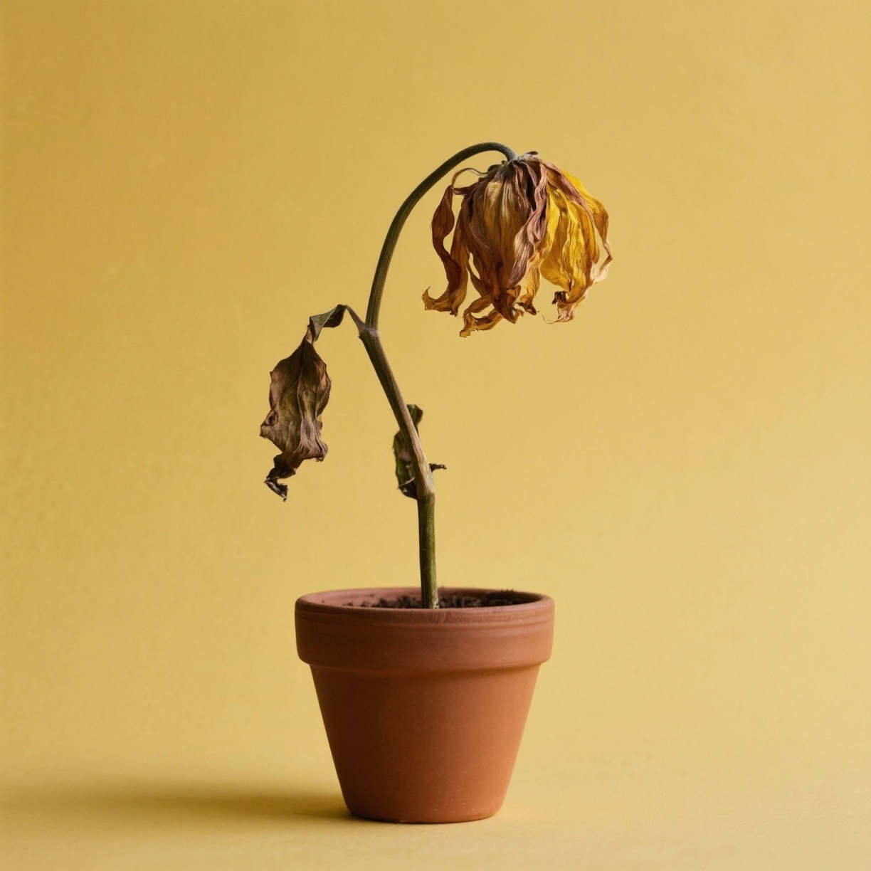 a-studio-shot-of-a-wilting-flower-in-a-pot-against__23059